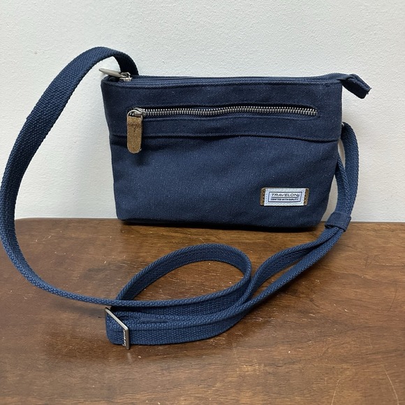 Travelon Handbags - Travelon Anti-Theft Heritage Small Crossbody Bag Purse Indigo Blue